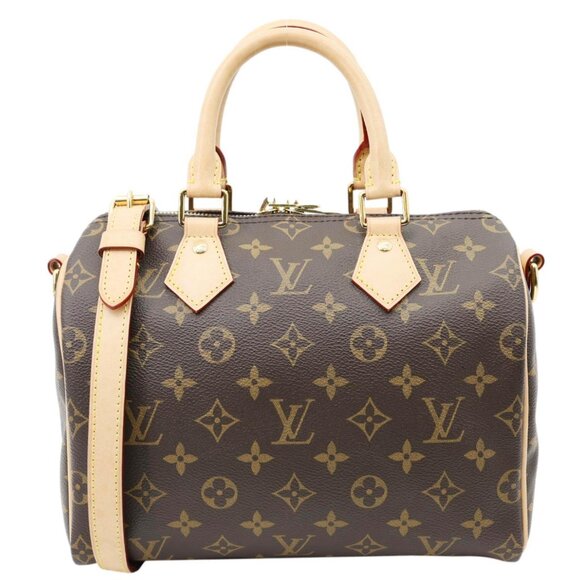 Louis Vuitton  Speedy 25 Bandouliere Monogram Canvas Shoulder Bag Brown - Picture 1 of 16